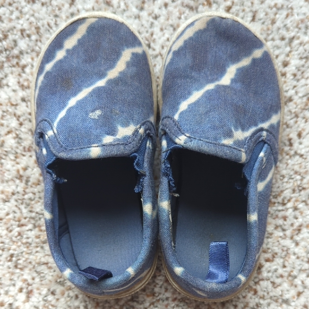 Blue Tie-Dye Kids Slip-On Shoes